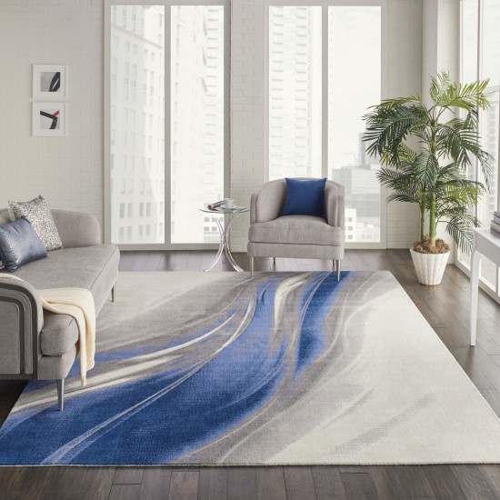 Nourison Twilight TWI28 Area Rug, Ivory/Grey/Blue, 12' x 15'