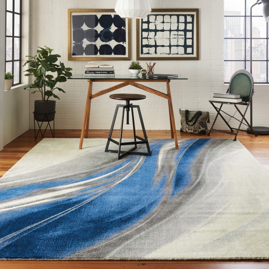 Nourison Twilight TWI28 Area Rug, Ivory/Grey/Blue, 7'9" x 9'9"