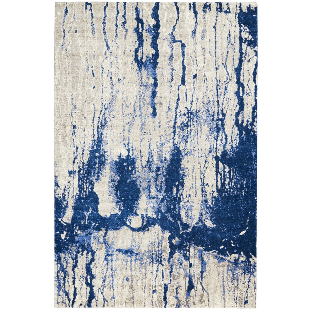 Nourison Twilight TWI29 Area Rug, Ivory/Blue, 5'6" x 8'