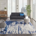 Nourison Twilight TWI29 Area Rug, Ivory/Blue, 9'9" x 13'9"