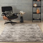 Michael Amini MA90 Uptown UPT01 Area Rug, Grey/Ivory, 4' x 6'