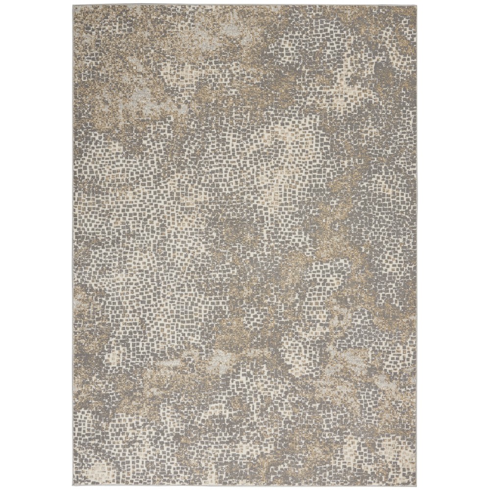 Michael Amini MA90 Uptown UPT02 Area Rug, Beige/Grey, 5'3" x 7'3"