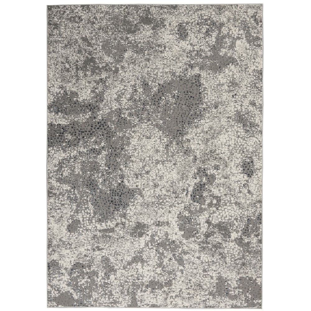 Michael Amini MA90 Uptown UPT02 Area Rug, Ivory/Grey, 5'3" x 7'3"