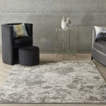 Michael Amini MA90 Uptown UPT02 Area Rug, Ivory/Grey, 5'3" x 7'3"