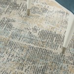 Michael Amini MA90 Uptown UPT03 Area Rug, Beige/Aqua, 5'3" x 7'3"