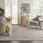 Michael Amini MA90 Uptown UPT03 Area Rug, Beige/Aqua, 7'10" x 9'10"