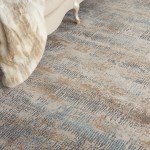 Michael Amini MA90 Uptown UPT03 Area Rug, Beige/Aqua, 7'10" x 9'10"