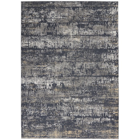 Michael Amini MA90 Uptown UPT03 Area Rug, Charcoal/Grey, 4' x 6'