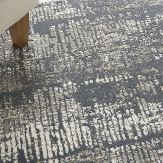 Michael Amini MA90 Uptown UPT03 Area Rug, Charcoal/Grey, 5'3" x 7'3"