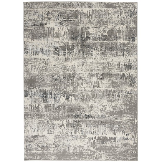 Michael Amini MA90 Uptown UPT03 Area Rug, Ivory/Grey, 5'3" x 7'3"