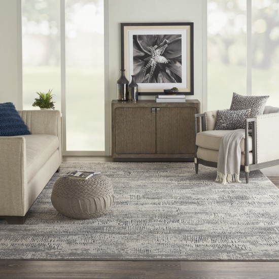 Michael Amini MA90 Uptown UPT03 Area Rug, Ivory/Grey, 7'10" x 9'10"