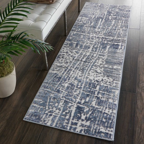 Nourison Urban Decor URD01 Runner Rug, Slate/Ivory, 2'2" x 7'6"