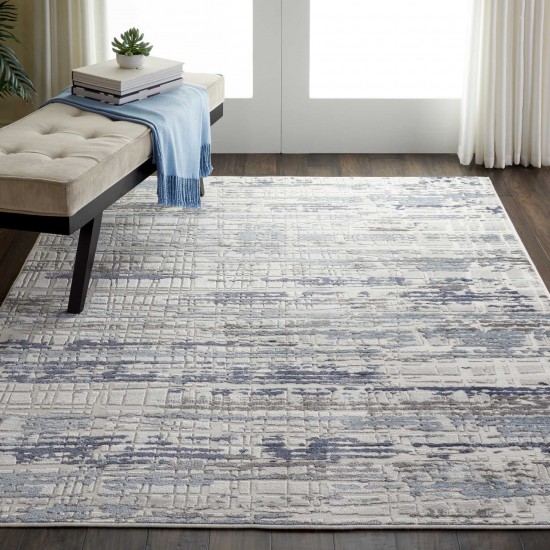 Nourison Urban Decor URD01 Area Rug, Slate/Ivory, 4' x 6'