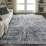 Nourison Urban Decor URD01 Area Rug, Slate/Ivory, 7'10" x 10'