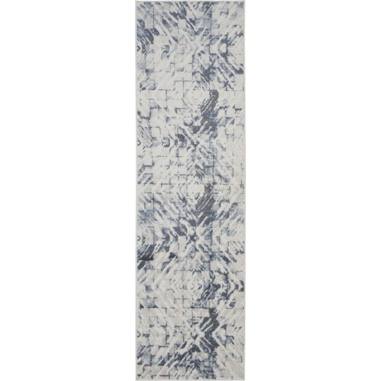 Nourison Urban Decor URD02 Runner Rug, Ivory/Blue, 2'2" x 7'6"