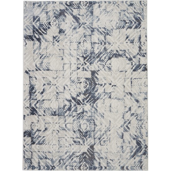 Nourison Urban Decor URD02 Area Rug, Ivory/Blue, 4' x 6'