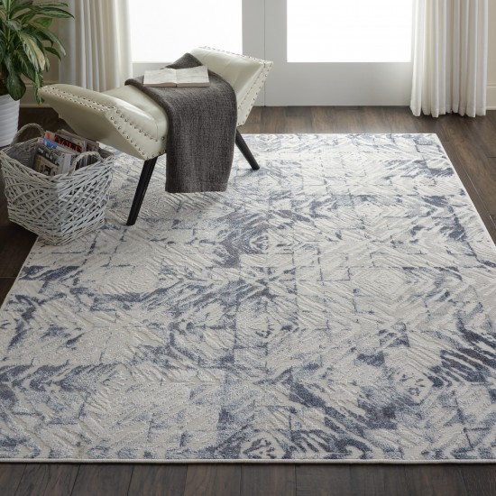 Nourison Urban Decor URD02 Area Rug, Ivory/Blue, 4' x 6'