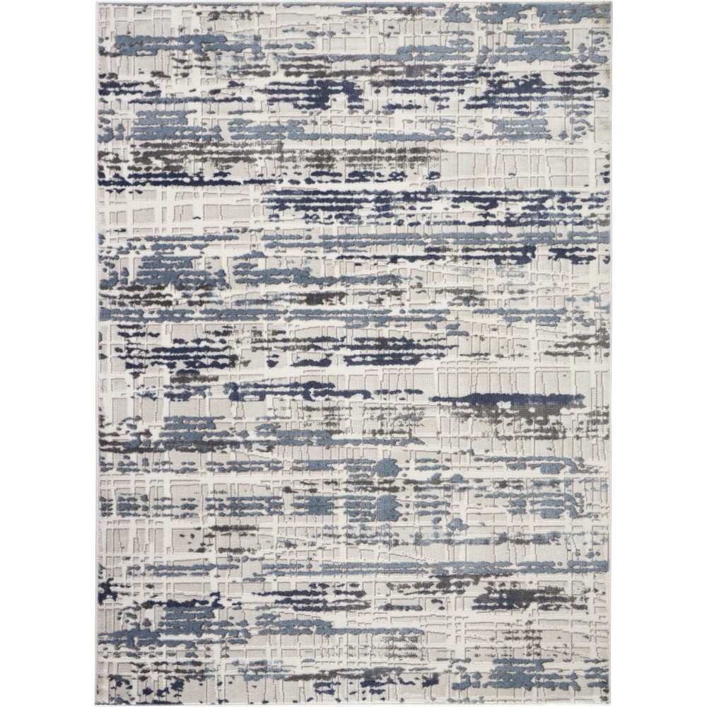 Nourison Urban Decor URD03 Area Rug, Ivory/Slate, 4' x 6'