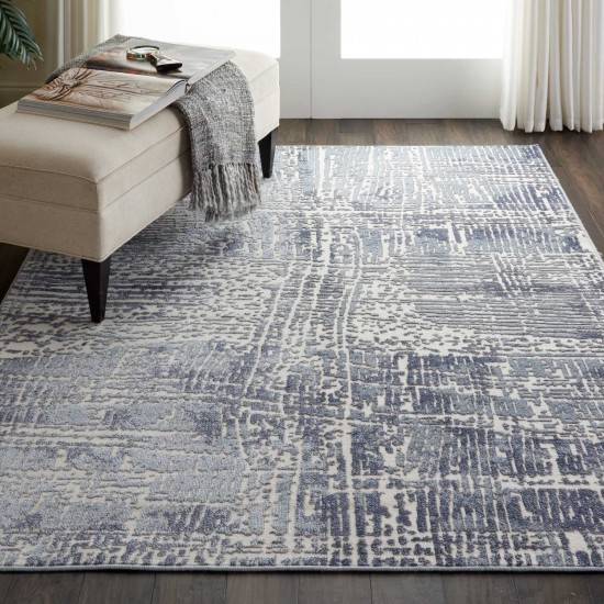 Nourison Urban Decor URD03 Area Rug, Ivory/Slate, 4' x 6'