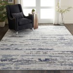 Nourison Urban Decor URD03 Area Rug, Ivory/Slate, 7'10" x 10'