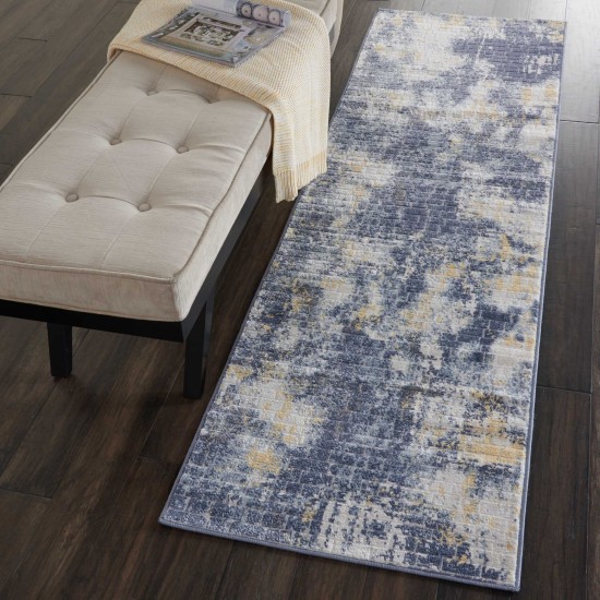 Nourison Urban Decor URD05 Runner Rug, Ivory/Sky, 2'2" x 7'6"