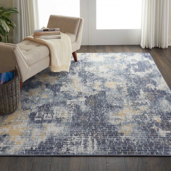 Nourison Urban Decor URD05 Area Rug, Ivory/Sky, 5'3" x 7'3"