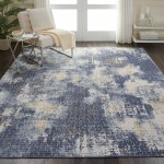 Nourison Urban Decor URD05 Area Rug, Ivory/Sky, 7'10" x 10'