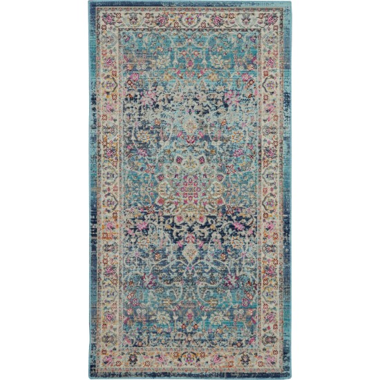 Nourison Vintage Kashan VKA01 Area Rug, Blue, 2' x 4'