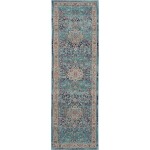 Nourison Vintage Kashan VKA01 Runner Rug, Blue, 2' x 6'