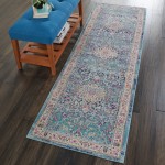 Nourison Vintage Kashan VKA01 Runner Rug, Blue, 2' x 6'