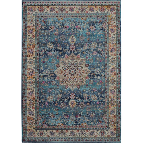 Nourison Vintage Kashan VKA01 Area Rug, Blue, 4' x 6'