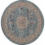 Nourison Vintage Kashan VKA01 Area Rug, Blue, 4' x Round