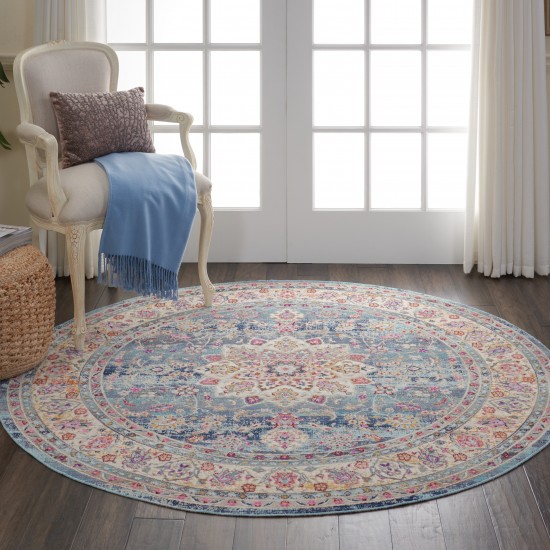 Nourison Vintage Kashan VKA01 Area Rug, Blue, 4' x Round