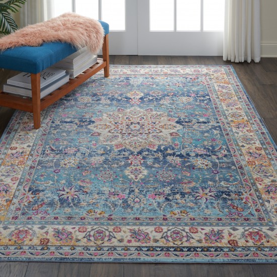 Nourison Vintage Kashan VKA01 Area Rug, Blue, 5'3" x 7'10"