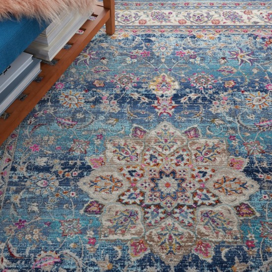 Nourison Vintage Kashan VKA01 Area Rug, Blue, 5'3" x 7'10"