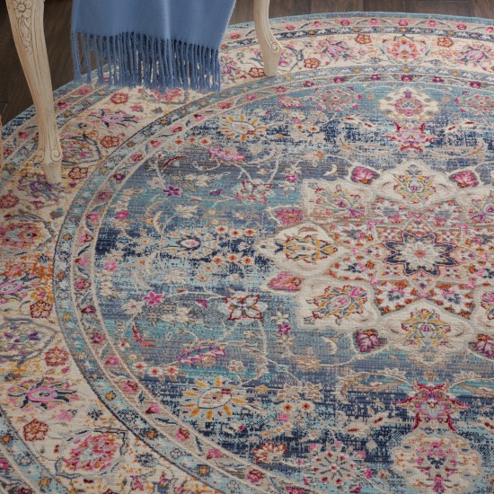 Nourison Vintage Kashan VKA01 Area Rug, Blue, 6' x Round