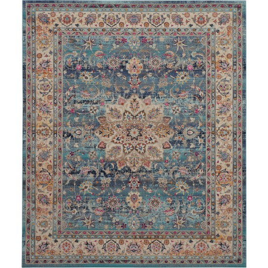 Nourison Vintage Kashan VKA01 Area Rug, Blue, 7'10" x 9'10"