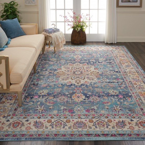 Nourison Vintage Kashan VKA01 Area Rug, Blue, 7'10" x 9'10"