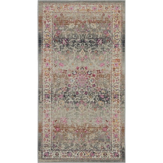 Nourison Vintage Kashan VKA01 Area Rug, Grey, 2' x 4'