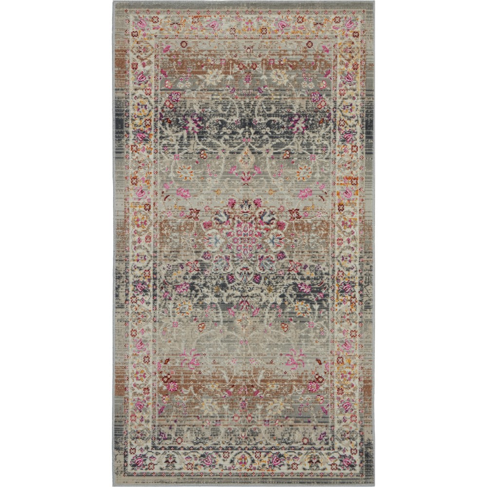 Nourison Vintage Kashan VKA01 Area Rug, Grey, 2' x 4'