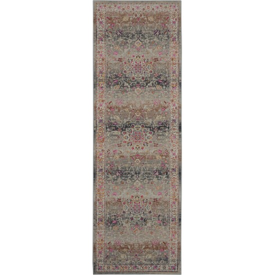 Nourison Vintage Kashan VKA01 Runner Rug, Grey, 2' x 6'