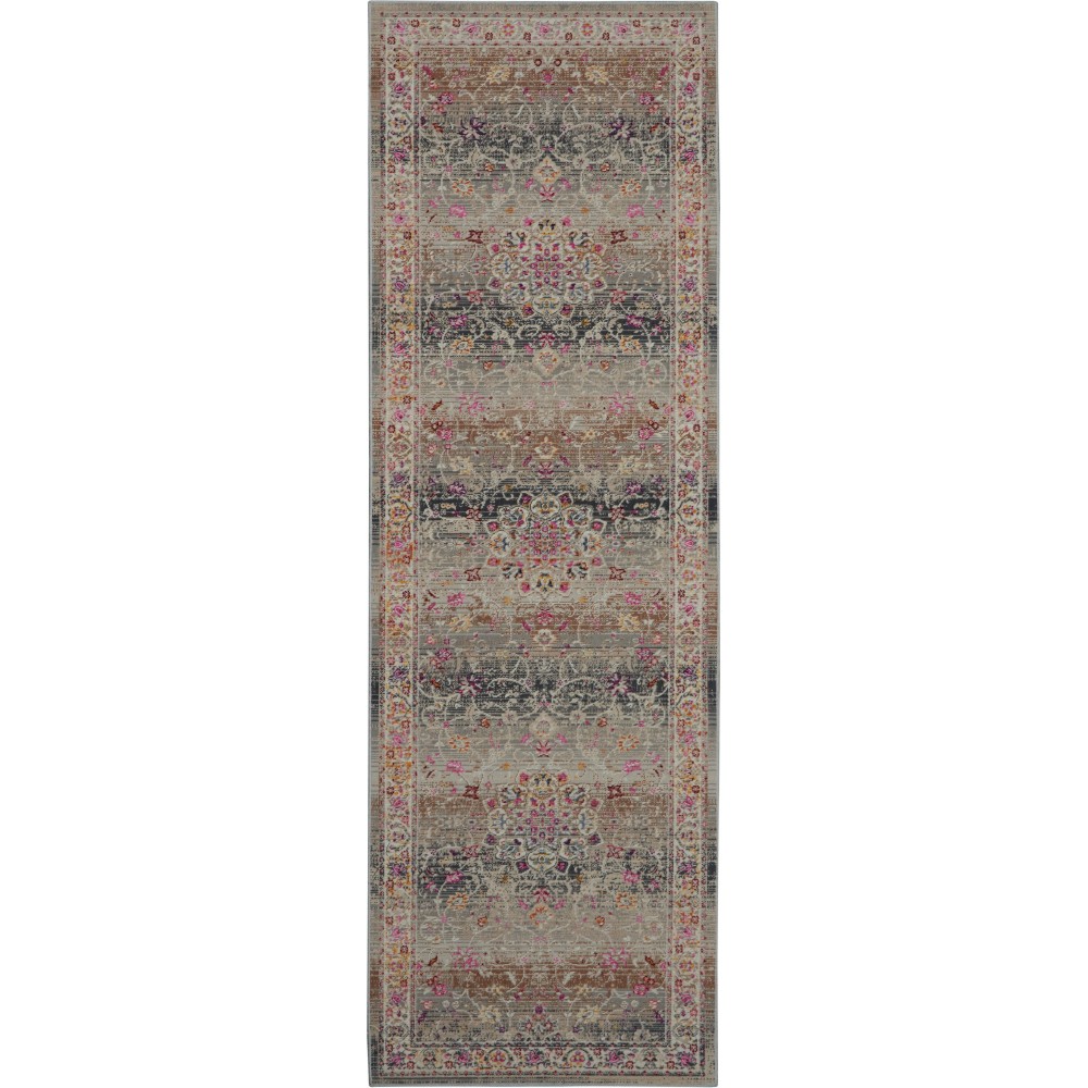 Nourison Vintage Kashan VKA01 Runner Rug, Grey, 2'4" x 8'