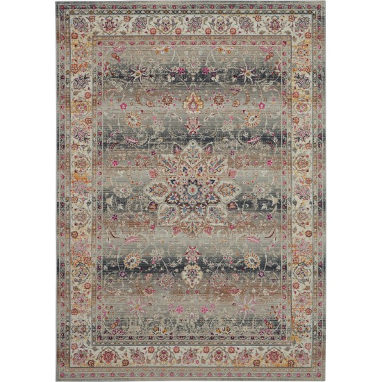 Nourison Vintage Kashan VKA01 Area Rug, Grey, 4' x 6'