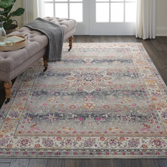 Nourison Vintage Kashan VKA01 Area Rug, Grey, 4' x 6'