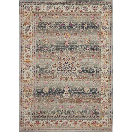 Nourison Vintage Kashan VKA01 Area Rug, Grey, 4'6" x 6'6"