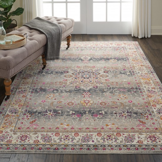 Nourison Vintage Kashan VKA01 Area Rug, Grey, 4'6" x 6'6"