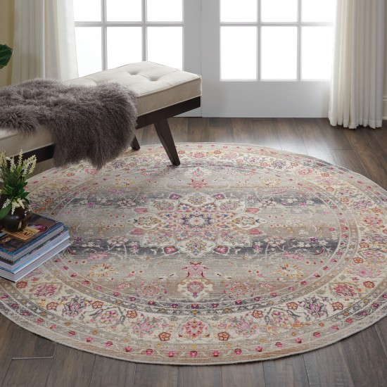 Nourison Vintage Kashan VKA01 Area Rug, Grey, 6' x Round