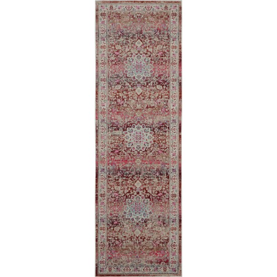 Nourison Vintage Kashan VKA01 Runner Rug, Red, 2' x 6'