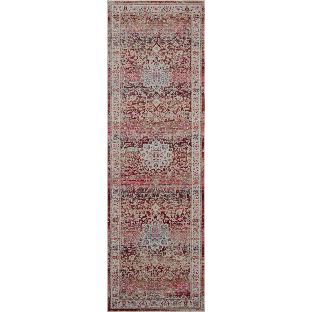 Nourison Vintage Kashan VKA01 Runner Rug, Red, 2'4" x 8'