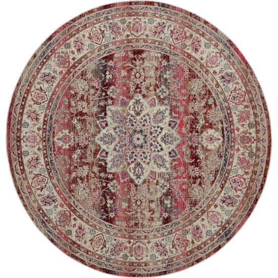 Nourison Vintage Kashan VKA01 Area Rug, Red, 4' x Round